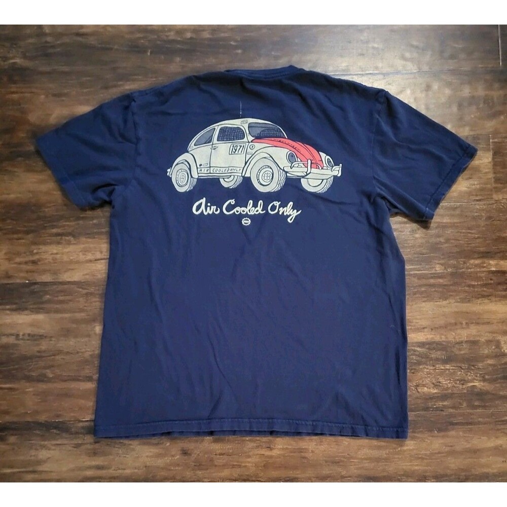 Volkswagen Air Cooled Only Mens M Blue Cotton Crew Neck Short Sleeve T-Shirt